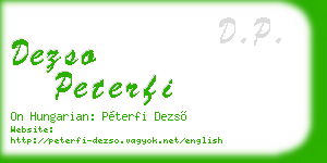 dezso peterfi business card