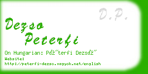 dezso peterfi business card